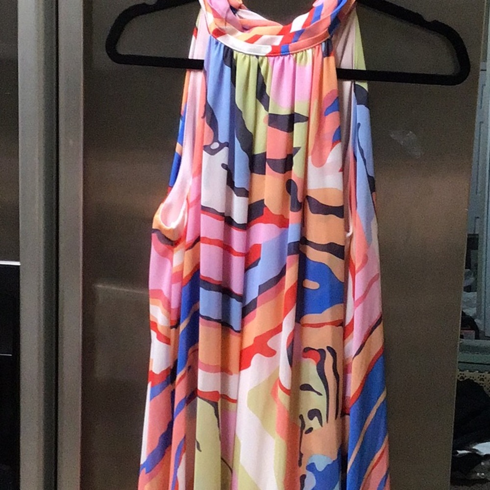 Colorful Abstract Halter Dress